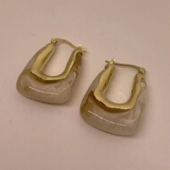 ⭐️✨ FREE Geo Minimal Boho Stone Lock Hipster Hippie Classy Art Modern Earrings - Picture 6 of 8